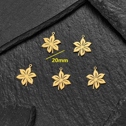 Dijes DIY De Acero Inoxidable Huecos Colgantes De Flores Y Hojas Para Fabricación De Joyas Para Collares Pendientes Pulseras