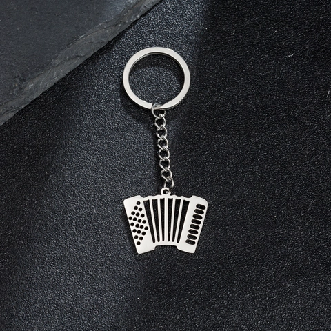 Portachiavi Fisarmonica in Acciaio Inossidabile Pendente Strumento Musicale Decorazione Borsa per Uomo Donna Regalo Amanti Musica