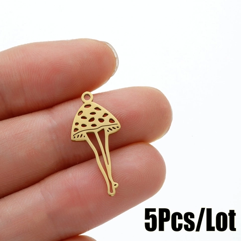 Colgante De Champiñón Con Piernas Humanas Acero Inoxidable Hueco Creativo DIY Accesorio Para Hacer Joyas