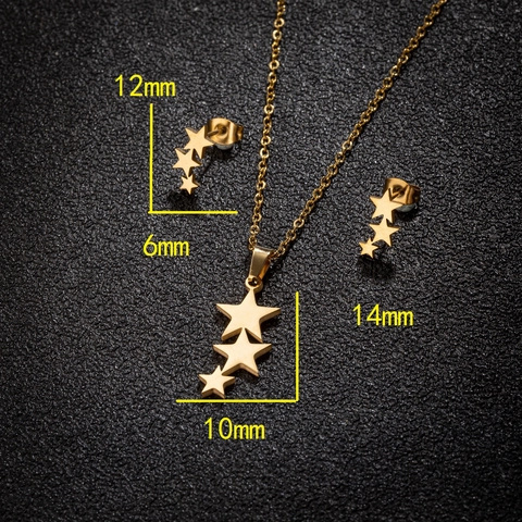 Collar Estrella Pendientes De Botón Acero Inoxidable Joyería Minimalista Geométrica Para Mujeres Accesorio Elegante