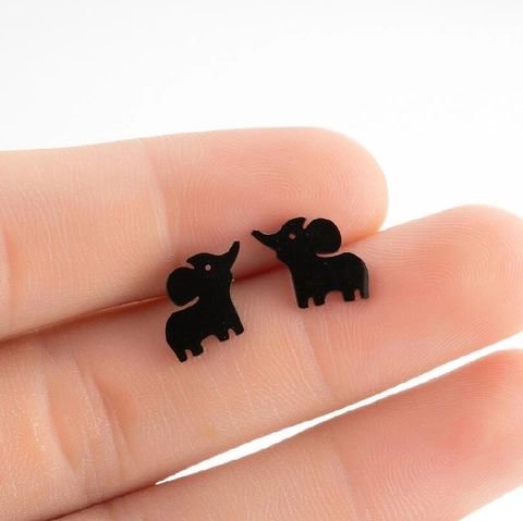 Minimalist Stainless Steel Animal Stud Earrings For Women Cute Elephant Bee French Bulldog Electroplated Jewelry Gift