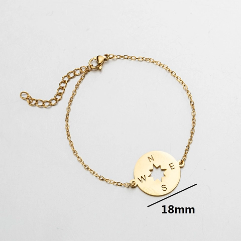 Bracciale Con Ciondolo Bussola In Acciaio Inossidabile Stella Cava Catena Regolabile Regalo Di Laurea Gioielli Per Donne Uomini