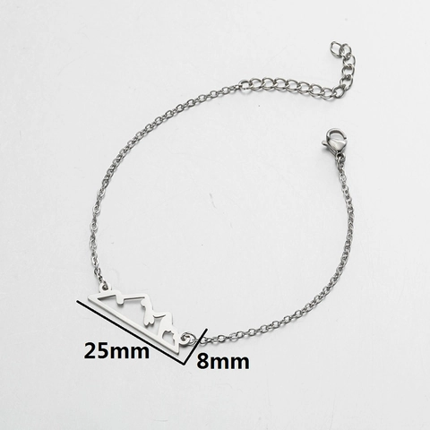 Pulsera De Dije De Montaña Acero Inoxidable Minimalista Geométrica Hueca Joyería Ajustable Para Mujeres Hombres Al Aire Libre