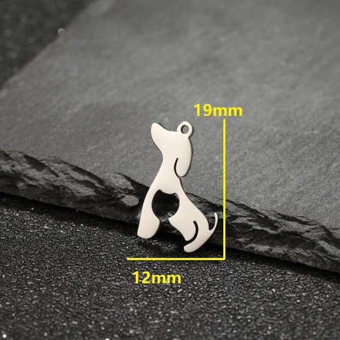 Colgantes De Forma De Perro De Acero Inoxidable Dijes De Silueta Animal Para Hacer Joyas DIY Accesorios Minimalistas