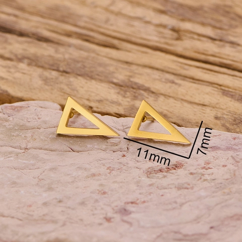 Pendientes De Triángulo De Acero Inoxidable Minimalista Geométrico Punk Hip Hop Joyería Para Mujeres Hombres