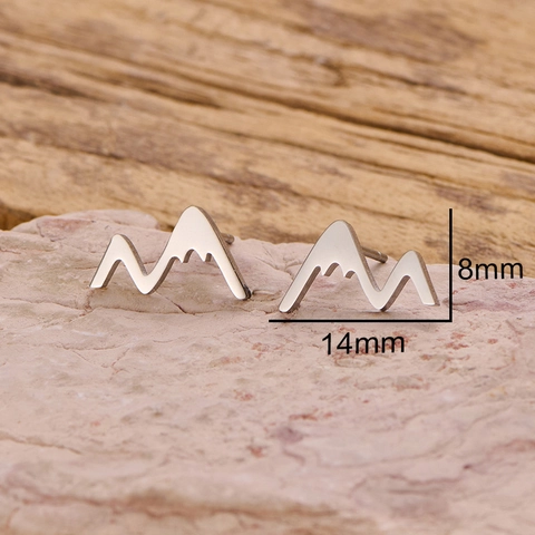 Pendientes De Botón Con Pico De Montaña De Acero Inoxidable Joyas Minimalistas De Diseño De Naturaleza Geométrica Para Senderistas