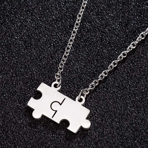 Minimalist Stainless Steel Puzzle Piece Pendant Necklace For Women Fashion Jigsaw Clavicle Chain Jewelry Gold Silver Necklaces