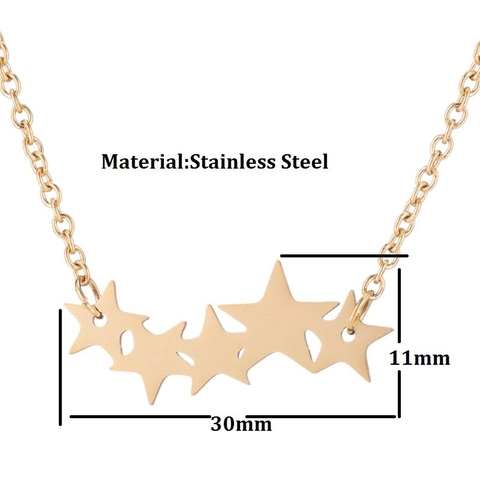 Collier À Pendentif Étoile Pentagramme En Acier Inoxydable Cinq Étoiles Entrelacées Bijoux De Mode Pour Femmes