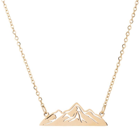 Collar Con Colgante De Pico De Montaña De Acero Inoxidable Minimalista Joyería Geométrica Regalo Para Mujeres