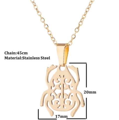 Collana Con Ciondolo A Forma Di Scarabeo In Acciaio Inossidabile Gioielli Insetto Per Donna Regalo Minimalista