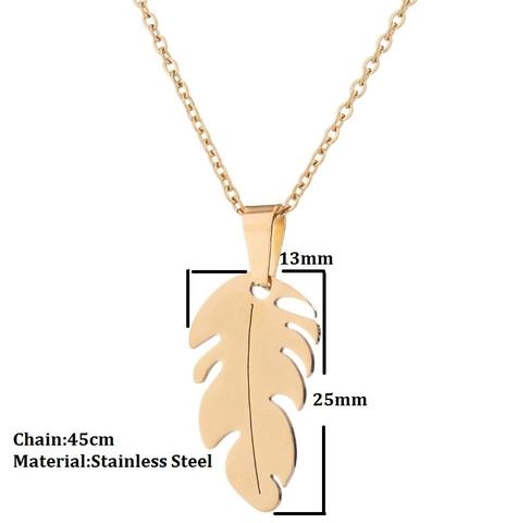 Collar Con Colgante De Hoja De Monstera Minimalista De Acero Inoxidable Joyería De Planta Tropical Para Mujer Cadena Elegante