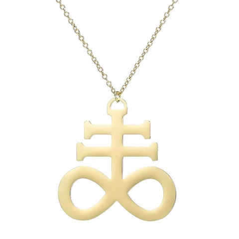 Collar Con Colgante Cruz De Leviatán Acero Inoxidable Símbolo De Azufre Oculto Gótico Punk