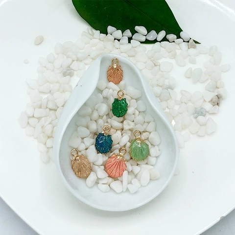 Ciondoli Tema Oceano Conchiglia Stella Marina Lega Smalto Glitter Pendenti Per Creazione Gioielli Fai Da Te