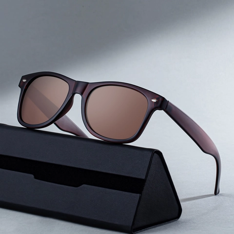 Men Square Polarized Sunglasses TAC Lens UV400 Protection PC Frame Retro Fashion Outdoor Driving Eyewear