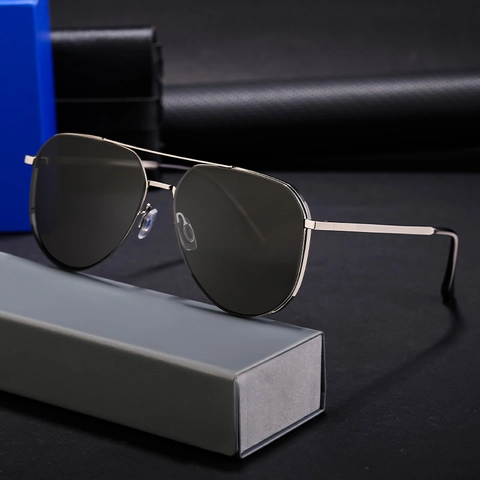 Aviator Sunglasses For Men Polarized TAC Lens Metal Frame UV400 Protection Classic Dual Bridge Outdoor Driving Shades