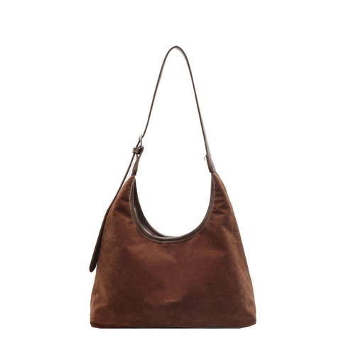 Retro Hobo Schoudertas PU Leer Suède Grote Capaciteit Onderarm Tote Voor Vrouwen Woonwerkverkeer Elegant Chic