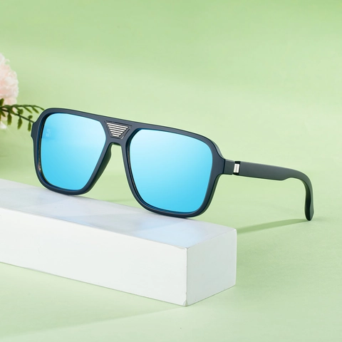Men Polarized Sunglasses Large Square PC Frame TAC Lens UV400 Protection Retro Fashion Outdoor Driving Eyewear