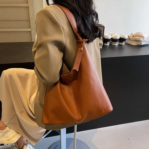 Große Damen-Einkaufstasche Aus Geprägtem Kunstleder Und Leopard-Stoff Vintage Pendler-Hobo-Schultertasche