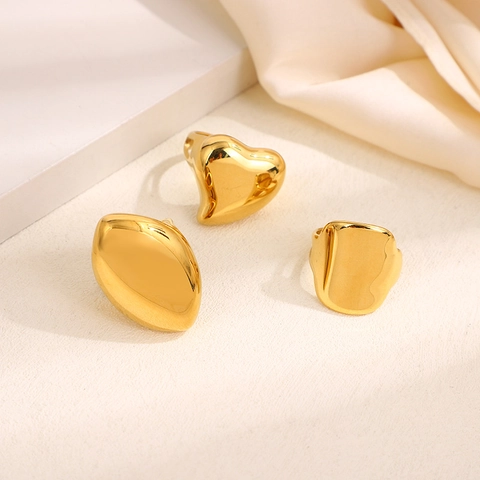 Vintage Übertriebene Herz Unregelmäßige Edelstahlringe Glatte Verstellbare Offene Finger Schmuck Für Frauen Punk Stil