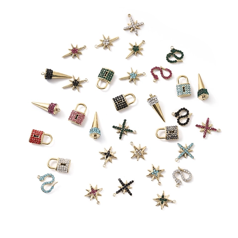 Pendente Forma Serpente Acciaio Inossidabile Strass Luccicante Accessorio Fai Da Te Creazione Gioielli Moda Donna