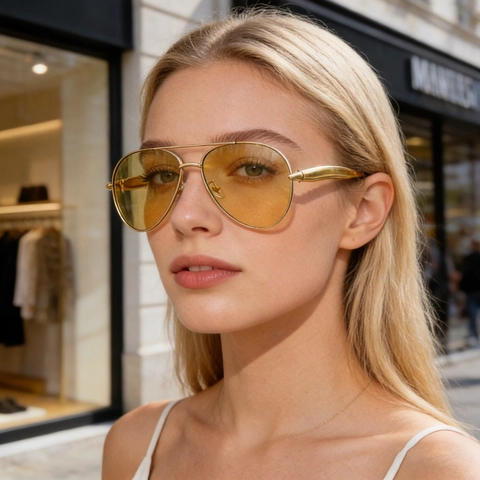 Lunettes De Soleil Aviateur Classiques Monture Métallique Protection UV400 Mode Rétro Double Pont Pour Hommes Femmes