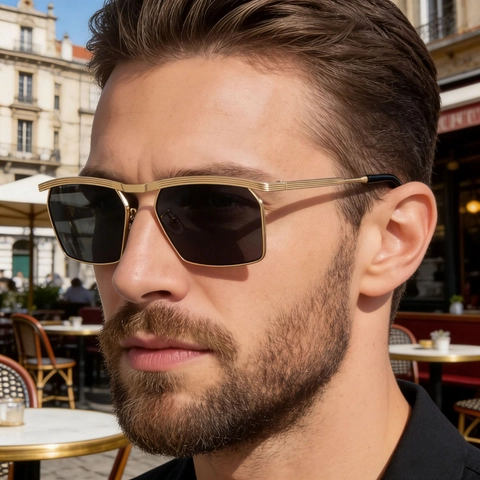Occhiali Da Sole Quadrati Con Montatura In Metallo E Plastica Da Uomo Retro Moda Protezione UV400 Occhiali Di Tendenza