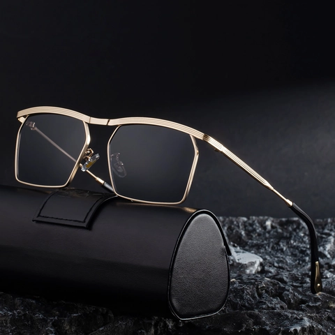 Occhiali Da Sole Quadrati Con Montatura In Metallo E Plastica Da Uomo Retro Moda Protezione UV400 Occhiali Di Tendenza