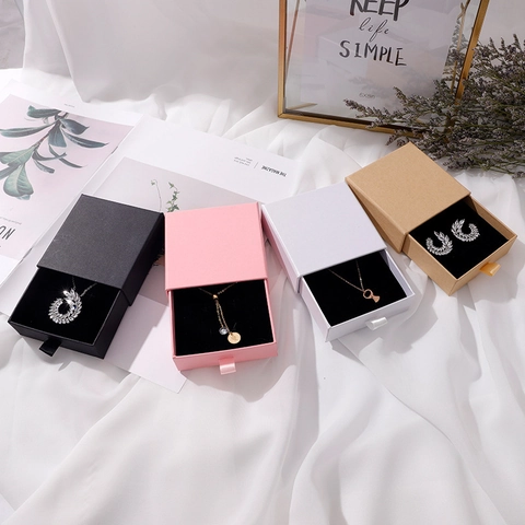 Scatola Per Gioielli Confezione Regalo Tipo Cassetto Portaoggetti In Cartone Con Manico In Nastro Per Anelli Collane Orecchini Borsa Di Carta