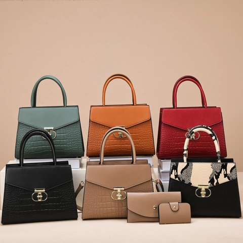 Sac À Bandoulière Femme Motif Crocodile Serpent Cuir PU Sac À Main Fermoir T Doré Crossbody Accessoire Mode