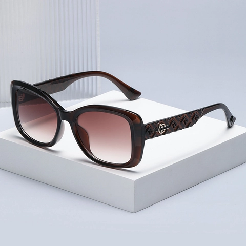 Gafas De Sol Ojo De Gato Para Mujer Marco Grande PC Metal Polarizadas UV400 Protección Solar Vintage Moda Tendencia