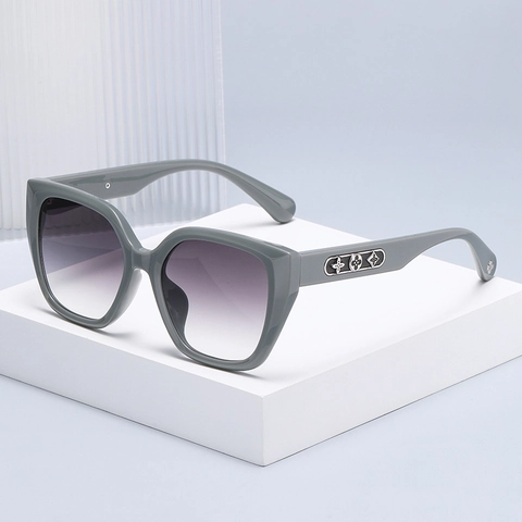 Gafas De Sol De Ojo De Gato Para Mujer Protección UV400 Montura Cuadrada Lentes Degradados Decoración Floral De Metal