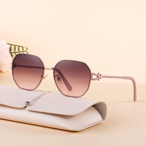 Sunglasses Oversized Geometric Polygon Metal PC Frame UV400 Protection Fashion Gradient Lens For Women Men