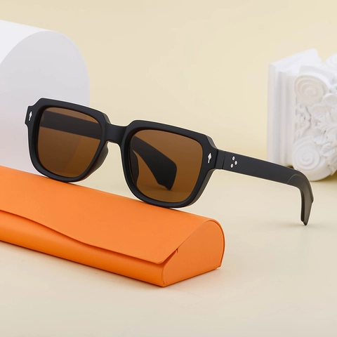Retro Square Sunglasses PC Frame Metal Rivets UV Protection Vintage Chunky Fashion Streetwear Travel For Women And Men