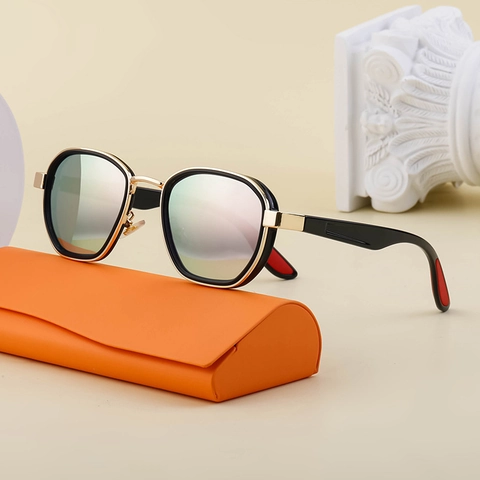 Vintage Polarized Sunglasses For Men Retro Square Frame TAC Lens UV400 Protection HD Vision Metal Alloy PC Eyewear