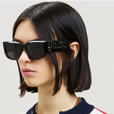 Oversized Square Sunglasses UV400 Protection PC Frame Metal Gothic Letter Decoration Fashion Eyewear For Men Women