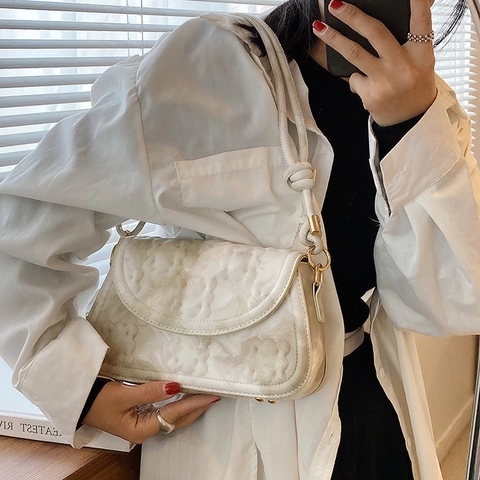 Sac à Épaule en Cuir PU Mode pour Femmes Motif Marbre Relief Gaufré Sac Bandoulière Avec Bandoulière Nouée Matériel Doré Cadeau