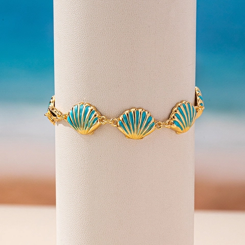 Muschel Emaille Legierung Armband Ozean Stil Verstellbar Sommer Strand Urlaub Schmuck Für Damen