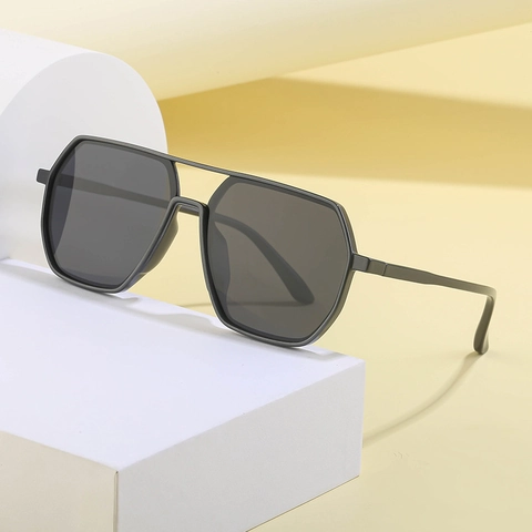 Polarized Pilot Sunglasses For Men Women Geometric Hexagonal Frame UV400 Protection TAC Lens Double Bridge Fashion Vintage Sun Glasses