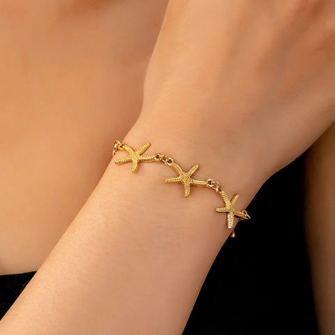 Starfish Charm Bracelet Zinc Alloy Adjustable Ocean Beach Theme Summer Jewelry Accessories For Women