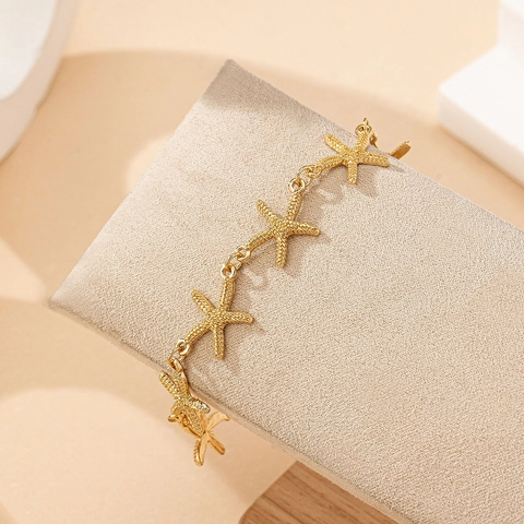 Starfish Charm Bracelet Zinc Alloy Adjustable Ocean Beach Theme Summer Jewelry Accessories For Women
