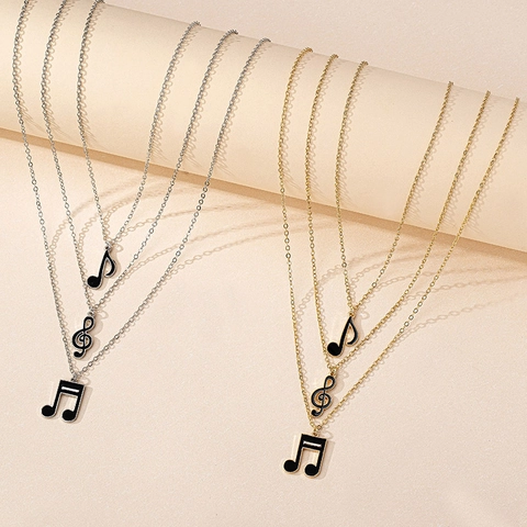 Halsketten Aus Legierung Mit Emaille Musiknoten Anhänger Violinschlüssel Künstlerische Mode Für Damen Musikliebhaber Geschenk