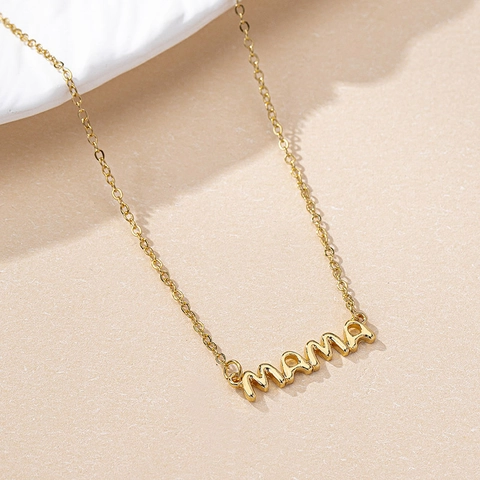 MAMA Letter Hanger Ketting Verguld Zinklegering Minimalistische Mode Sieraden Cadeau Voor Vrouwen Moederdag