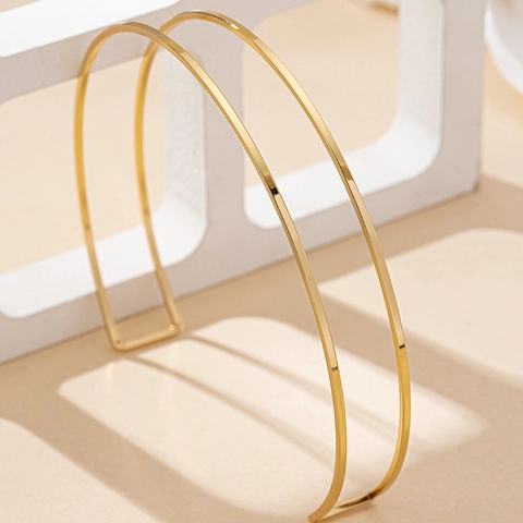 Minimalistischer Zweilagiger Choker Halskette Legierung Geometrisch Offen Glatt Glänzend Für Frauen Unisex Mode Täglich Urlaub