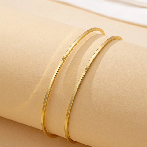 Minimalist Alloy Arm Cuff Bracelet Parallel Double Layer Coil Design Adjustable Open Upper Arm Bangle Gold Plated Women