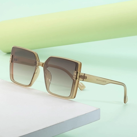 Gafas De Sol Cuadradas Grandes Para Mujer TR90 TAC UV400 Polarizadas Lentes Degradados Decoración Metal Retro