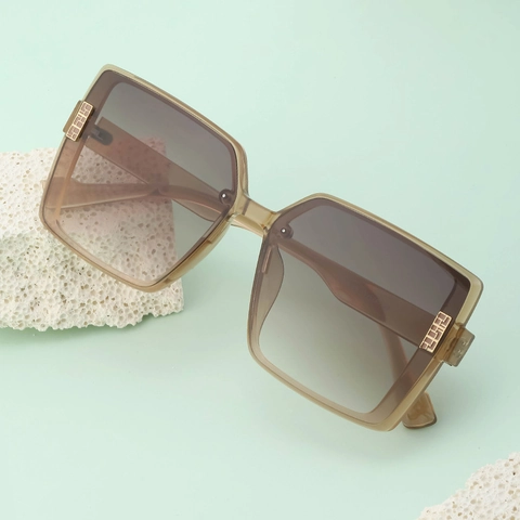 Gafas De Sol Cuadradas Grandes Para Mujer TR90 TAC UV400 Polarizadas Lentes Degradados Decoración Metal Retro