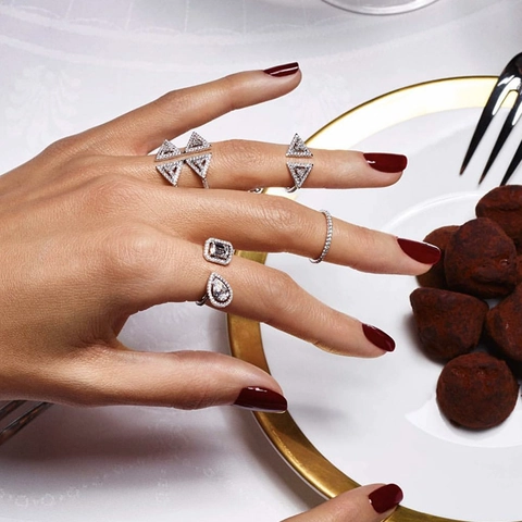 Bagues Ouvertes En Laiton Avec Zircone Ajustable Géométrique Halo Taille Poire Émeraude Bijoux Femmes
