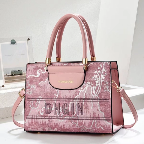 Borsa A Tracolla Ricamata Jacquard In Pelle PU Grande Capacità Tote Crossbody Borsa A Mano Per Donna Moda Pendolare