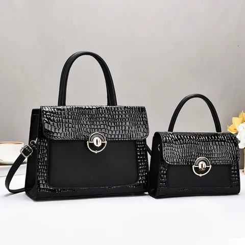 Borsa A Mano Da Donna E Borsa Piccola Motivo Coccodrillo Opaco Pelle PU Grande Capacità Borsa A Tracolla Quotidiana