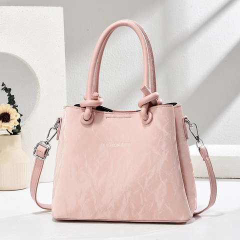 Sac À Main Femme Minimaliste En Simili Cuir Texturé Sac Bandoulière Poignée Nouée Sangle Amovible Sac Fourre-Tout Versatile
